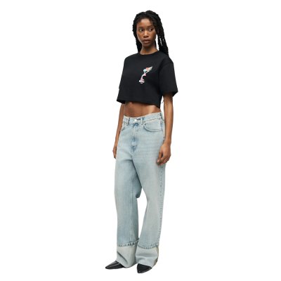 THE PRINTED COTTON JERSEY CROP TOP